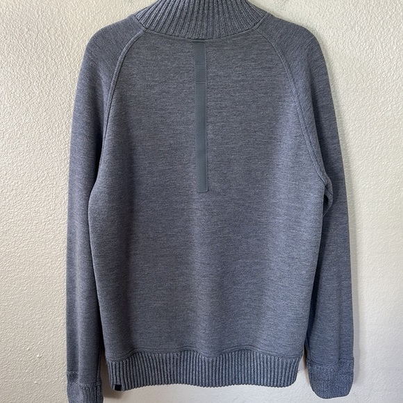 Lululemon Navy Blue Puffer Gray Sweater Zip Up Jacket Size Large - Picture 7 of 12